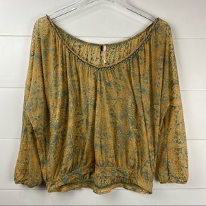 Free People beaded neck sheer top large